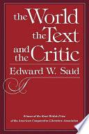 The World, the Text, and the Critic book cover