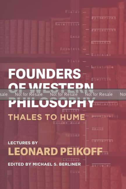 PROOF: Founders of Western Philosophy: Thales to Hume book cover