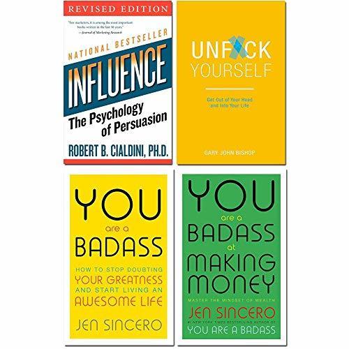 Influence the psychology of persuasion, unfck yourself, you are a badass, you are a badass at making money 4 books collection set book cover