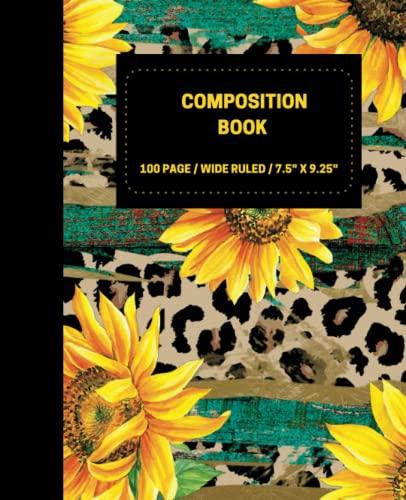 Sunflower Composition Notebook: Beautiful journal on Multicolored Background