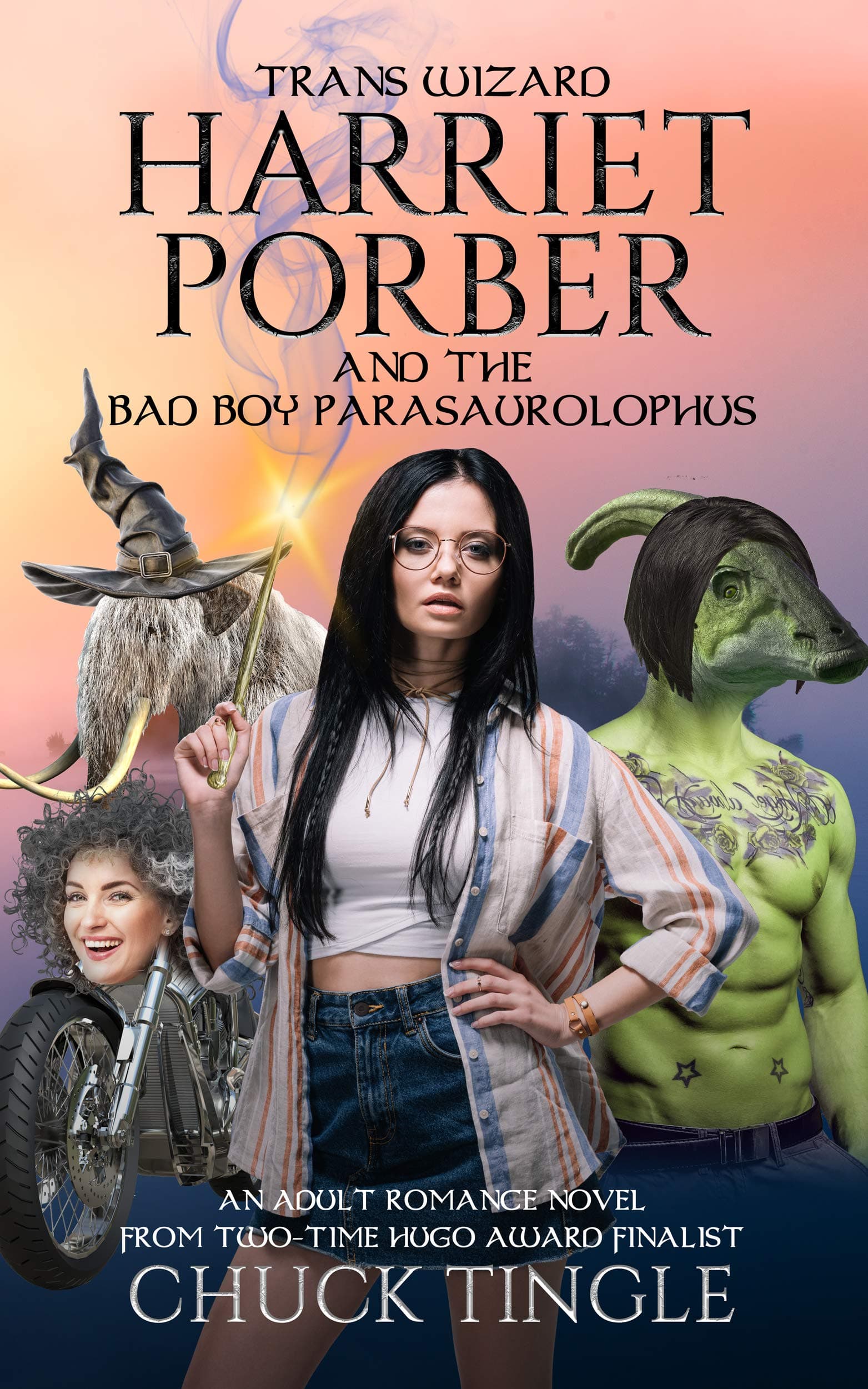 Trans Wizard Harriet Porber and the Bad Boy Parasaurolophus book cover