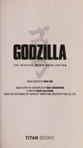 Godzilla - The Official Movie Novelization book cover