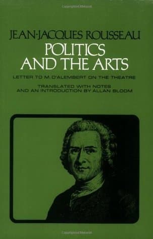 Politics and the Arts: Letter to M. D'Alembert on the Theatre book cover