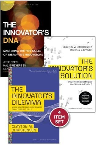 Disruptive Innovation: The Christensen Collection (The Innovator's Dilemma, The Innovator's Solution, The Innovator's DNA, and Harvard Business Review ... Will You Measure Your Life?") book cover